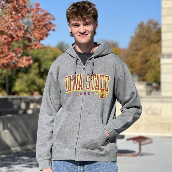 Gear Big Cotton I-State Charcoal Full-Zip Hoodie